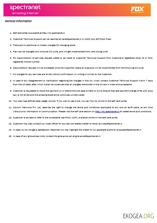 Nigéria Spectranet incroyable facture de services publics Internet pour les entreprises Formats Word et PDF, 3 pages